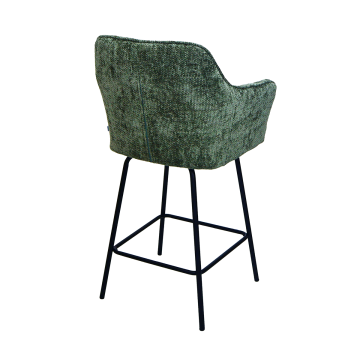 Tabouret de bar Zoé tissu chenille vert Takasit - Le Dépôt Bailleul