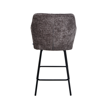 Tabouret de bar Zoé tissu chenille gris Takasit - Le Dépôt Bailleul