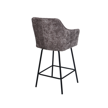 Tabouret de bar Zoé tissu chenille gris Takasit - Le Dépôt Bailleul