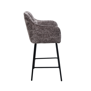 Tabouret de bar Zoé tissu chenille gris Takasit - Le Dépôt Bailleul