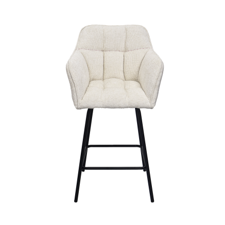 Tabouret de bar Zoé tissu chenille beige Takasit - Le Dépôt Bailleul