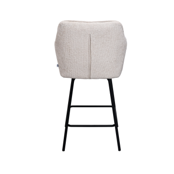 Tabouret de bar Zoé tissu chenille beige Takasit - Le Dépôt Bailleul