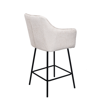 Tabouret de bar Zoé tissu chenille beige Takasit - Le Dépôt Bailleul