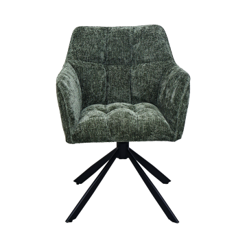 Chaise repas Zoé vert pieds métal noir Takasit - Le Dépôt Bailleul