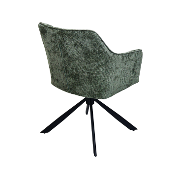 Chaise repas Zoé vert pieds métal noir Takasit - Le Dépôt Bailleul