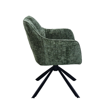 Chaise repas Zoé vert pieds métal noir Takasit - Le Dépôt Bailleul