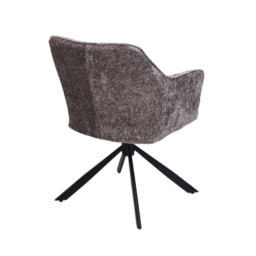 Chaise repas Zoé gris pieds métal noir Takasit  - Le Dépôt Bailleul