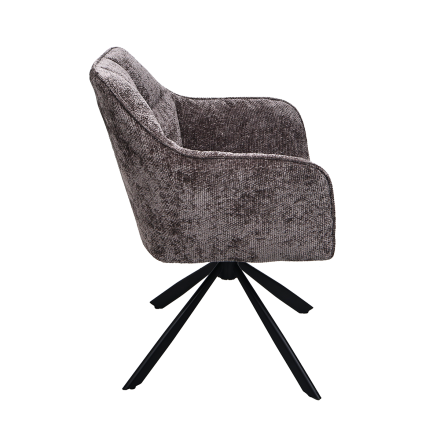 Chaise repas Zoé gris pieds métal noir Takasit  - Le Dépôt Bailleul