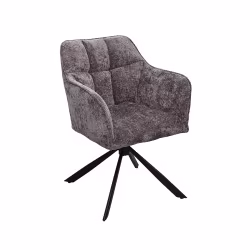 Chaise repas Zoé gris pieds métal noir Takasit  - Le Dépôt Bailleul