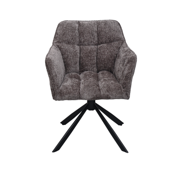 Chaise repas Zoé gris pieds métal noir Takasit  - Le Dépôt Bailleul