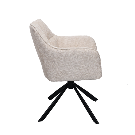 Chaise repas Zoé beige pieds métal noir Takasit  - Le Dépôt Bailleul
