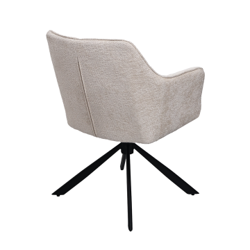 Chaise repas Zoé beige pieds métal noir Takasit  - Le Dépôt Bailleul