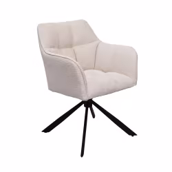Chaise repas Zoé beige pieds métal noir Takasit  - Le Dépôt Bailleul