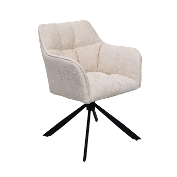 Chaise repas Zoé beige pieds métal noir Takasit  - Le Dépôt Bailleul