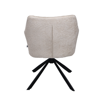 Chaise repas Zoé beige pieds métal noir Takasit  - Le Dépôt Bailleul