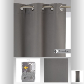 Paire de rideaux occultants 135 x 240 cm gris clair- Le Dépôt Bailleul
