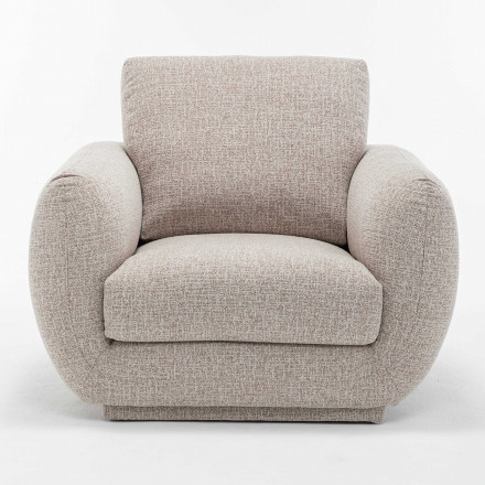 Fauteuil 1 place Elia tissu taupe chiné Takasit - Le Dépôt Bailleul