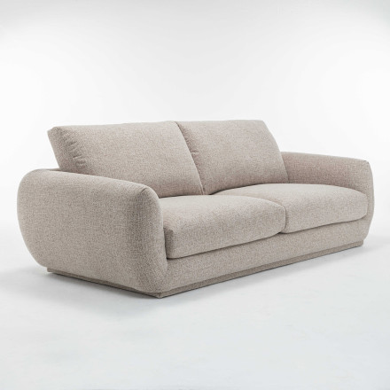 Canapé 3 places Elia tissu taupe chiné Takasit - Le Dépôt Bailleul