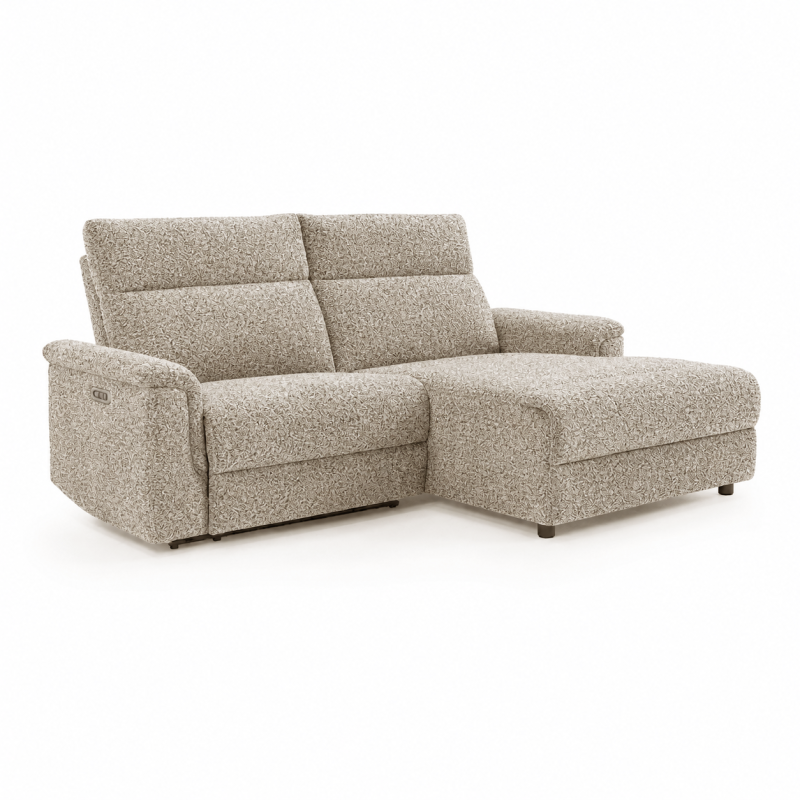 Canapé d'angle relax droit Mathis beige Takasit - Le Dépôt Bailleul