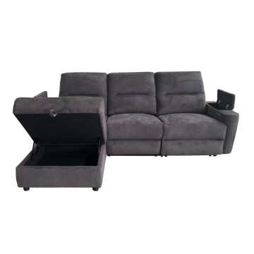 Canapé angle gauche relax électrique gris Gabin Takasit - Le Dépôt Bailleul