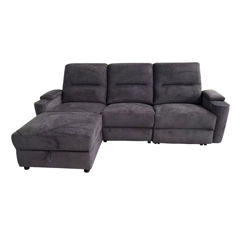 Canapé angle gauche relax électrique gris Gabin Takasit - Le Dépôt Bailleul