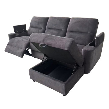 Canapé d'angle droit relax électrique gris Gabin Takasit - Le Dépôt Bailleul