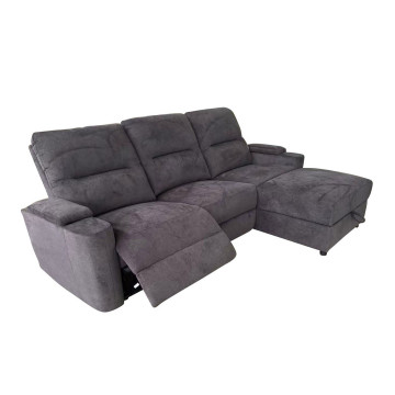 Canapé d'angle droit relax électrique gris Gabin Takasit - Le Dépôt Bailleul
