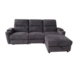 Canapé d'angle droit relax électrique gris Gabin Takasit - Le Dépôt Bailleul