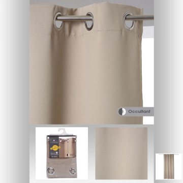 Paire de rideaux occultants 135 x 240 cm coloris lin- Le Dépôt Bailleul