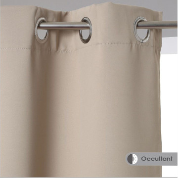 Paire de rideaux occultants 135 x 240 cm coloris lin- Le Dépôt Bailleul