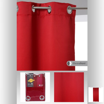 Paire de rideaux occultants 135 x 240 cm rouge - Le Dépôt Bailleul