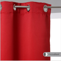 Paire de rideaux occultants 135 x 240 cm rouge - Le Dépôt Bailleul