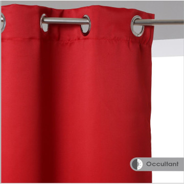 Paire de rideaux occultants 135 x 240 cm rouge - Le Dépôt Bailleul