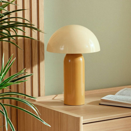Lampe bicolore 37 cm Lito métal ocre Atmosphera - Le Dépôt Bailleul