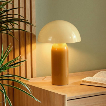 Lampe bicolore 37 cm Lito métal ocre Atmosphera - Le Dépôt Bailleul