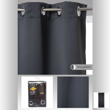 Paire de rideaux occultants 135 x 240 cm gris foncé- Le Dépôt Bailleul