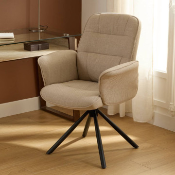 Fauteuil de bureau pivotant Sisco beige Atmosphera - Le Dépôt Bailleul