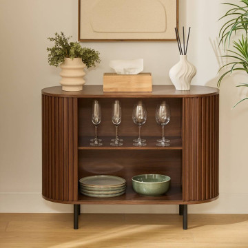 Buffet 2 portes Alcove effet noyer Atmosphera - Le Dépôt Bailleul