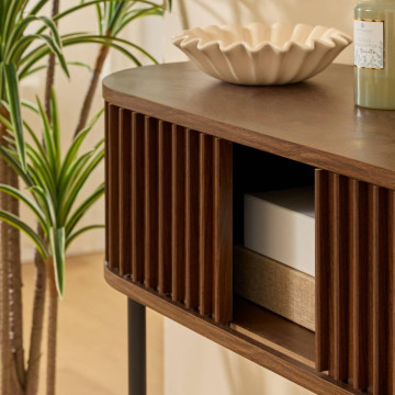 Console 2 portes Alcove effet noyer Atmosphera - Le Dépôt Bailleul