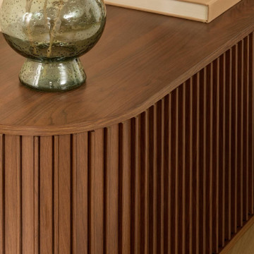 Meuble TV 2 portes Alcove effet noyer Atmosphera - Le Dépôt Bailleul
