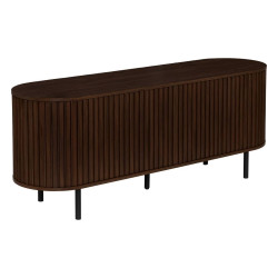 Meuble TV 2 portes Alcove effet noyer Atmosphera - Le Dépôt Bailleul