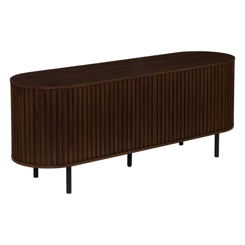 Meuble TV 2 portes Alcove effet noyer Atmosphera - Le Dépôt Bailleul