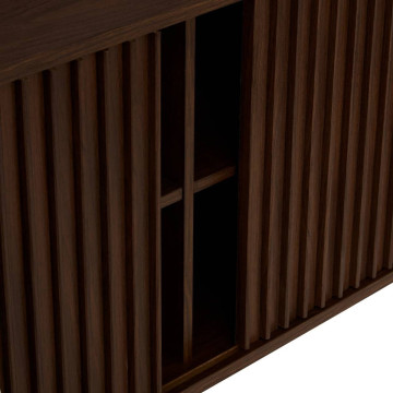 Meuble TV 2 portes Alcove effet noyer Atmosphera - Le Dépôt Bailleul