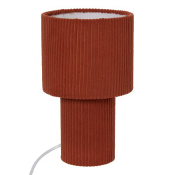 Lampe à poser côtelée Jolina H28 terracotta Atmosphera  - Le Dépôt Bailleul