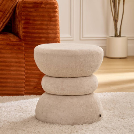 Pouf totem Ritem H38,5 cm ivoire Atmosphera - Le Dépôt Bailleul