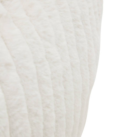 Pouf XL compressé Muzi fourrure côtelée blanc Atmosphera - Le Dépôt Bailleul