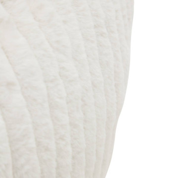 Pouf XL compressé Muzi fourrure côtelée blanc Atmosphera - Le Dépôt Bailleul