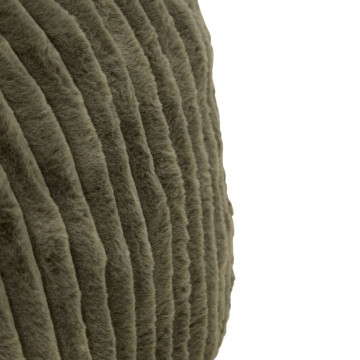Pouf XL compressé Muzi fourrure côtelée kaki Atmosphera - Le Dépôt Bailleul