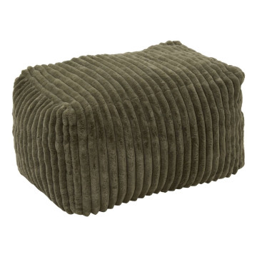 Pouf XL compressé Muzi fourrure côtelée kaki Atmosphera - Le Dépôt Bailleul