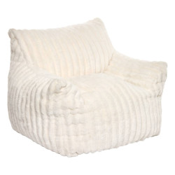 Fauteuil enfant compressé Muzi 70 cm fourrure côtelée blanc Atmosphera - Le Dépôt Bailleul